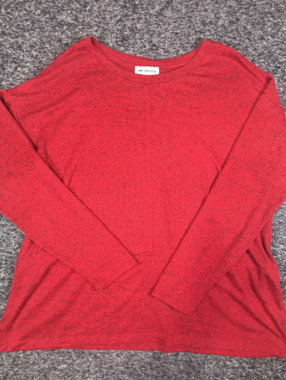 Liz Claiborne red/black heathered shirt, women's large